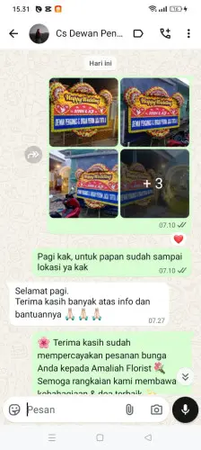 Testimonial Papan Bunga Pernikahan ampenan